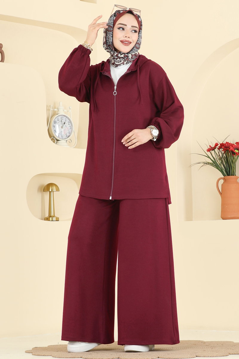 Hooded Modal Set - Burgundy