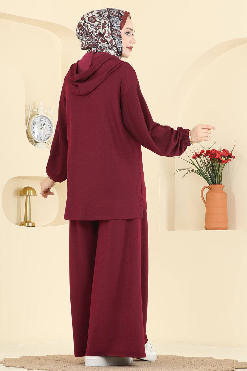 Hooded Modal Set - Burgundy