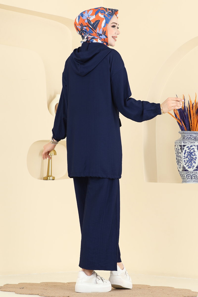 Hooded Trouser Set - Navy