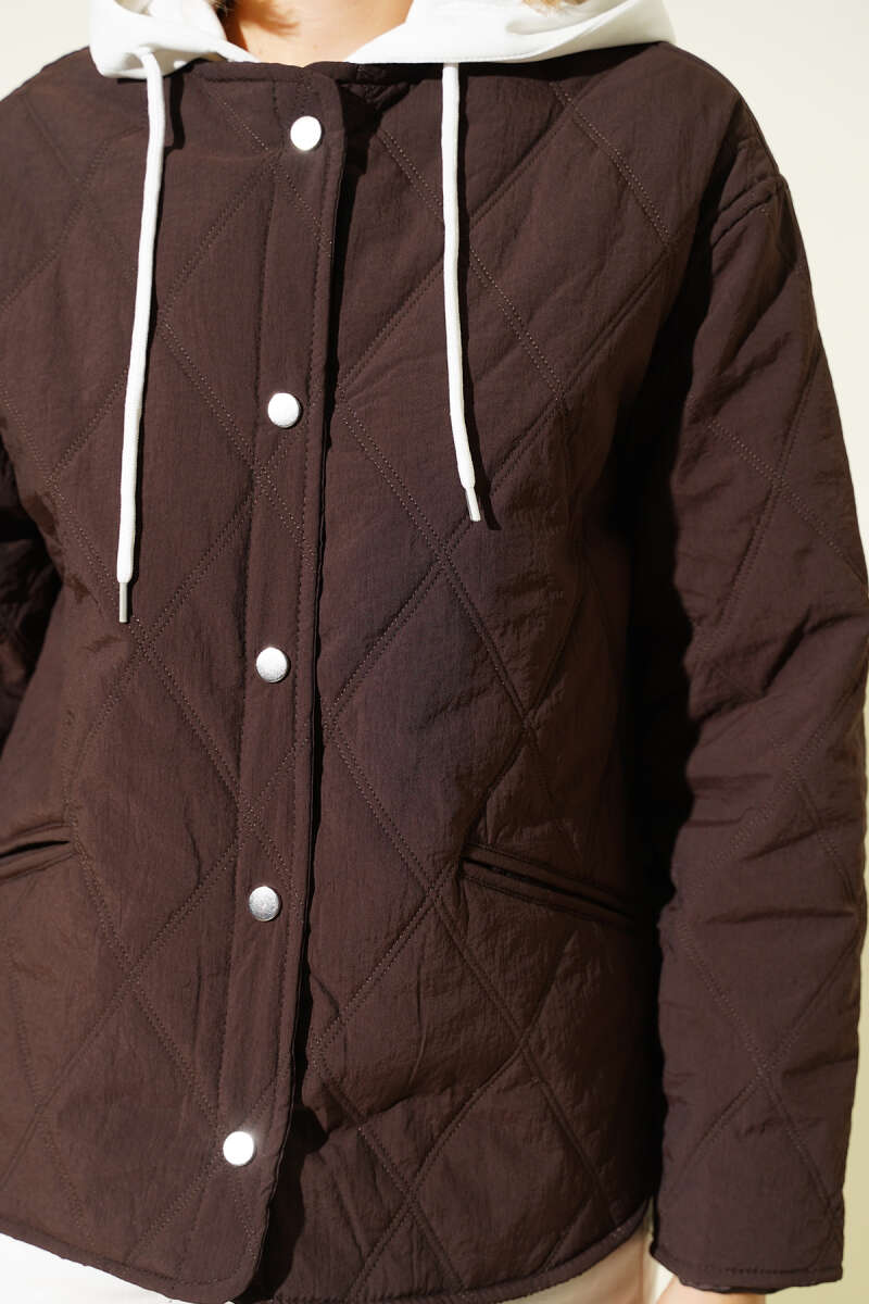 Hooded Zip Jacket - Brown