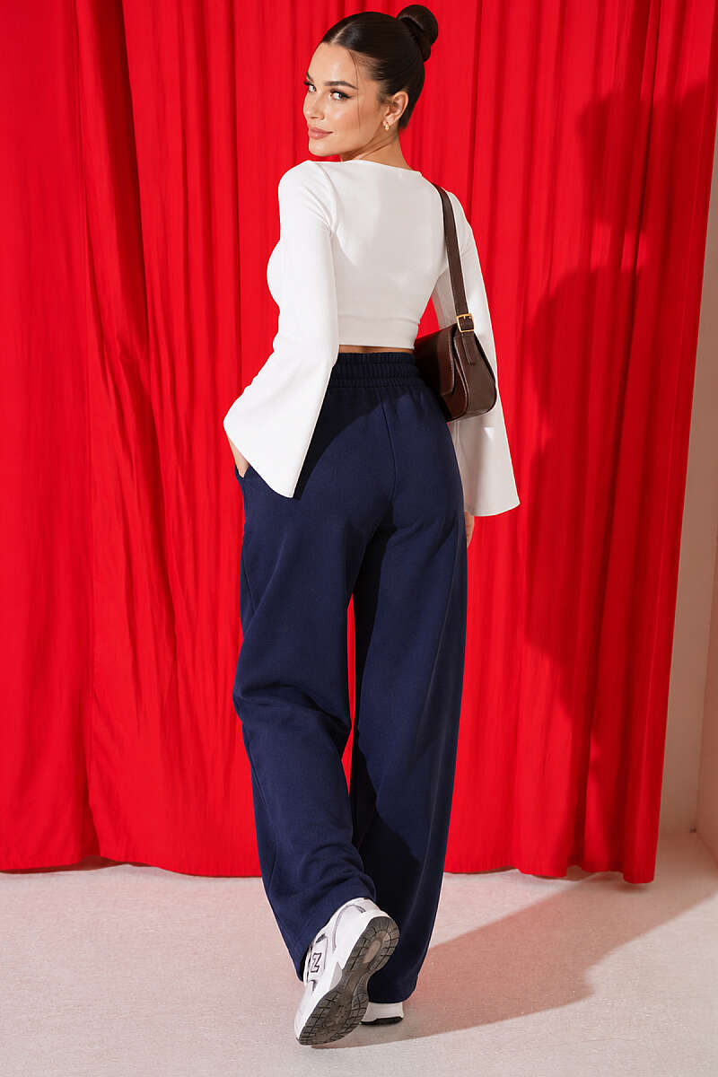 Square-Neck Wide-Sleeve Crop Top - White