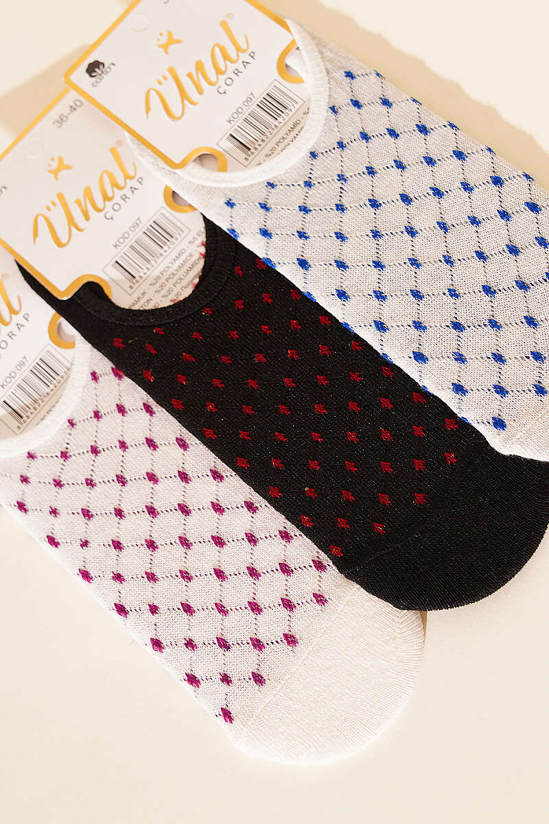 Mixed Pattern No-Show Socks - Multicolour 17
