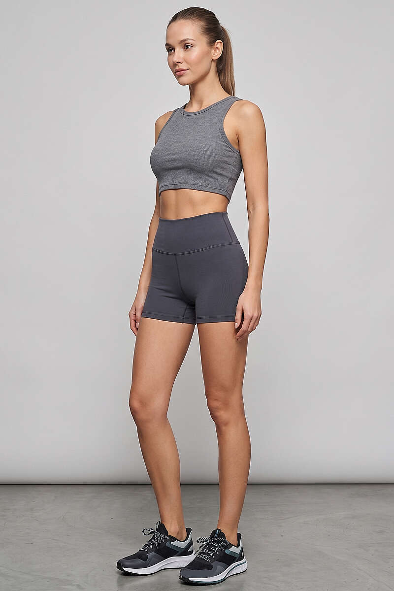 Katya Short Biker Shorts - Smoke Grey