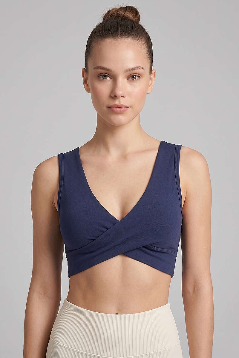 Katya Criss-Cross Front Bustier - Navy
