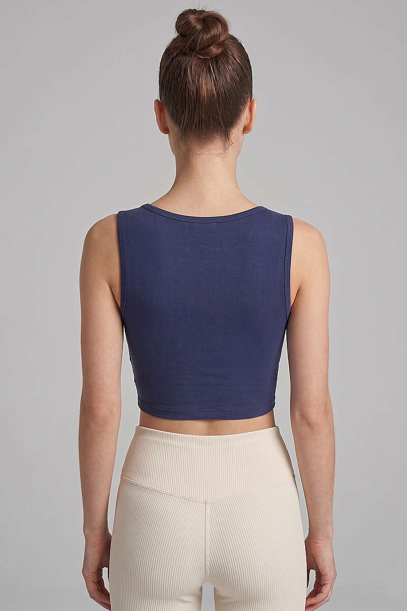 Katya Criss-Cross Front Bustier - Navy