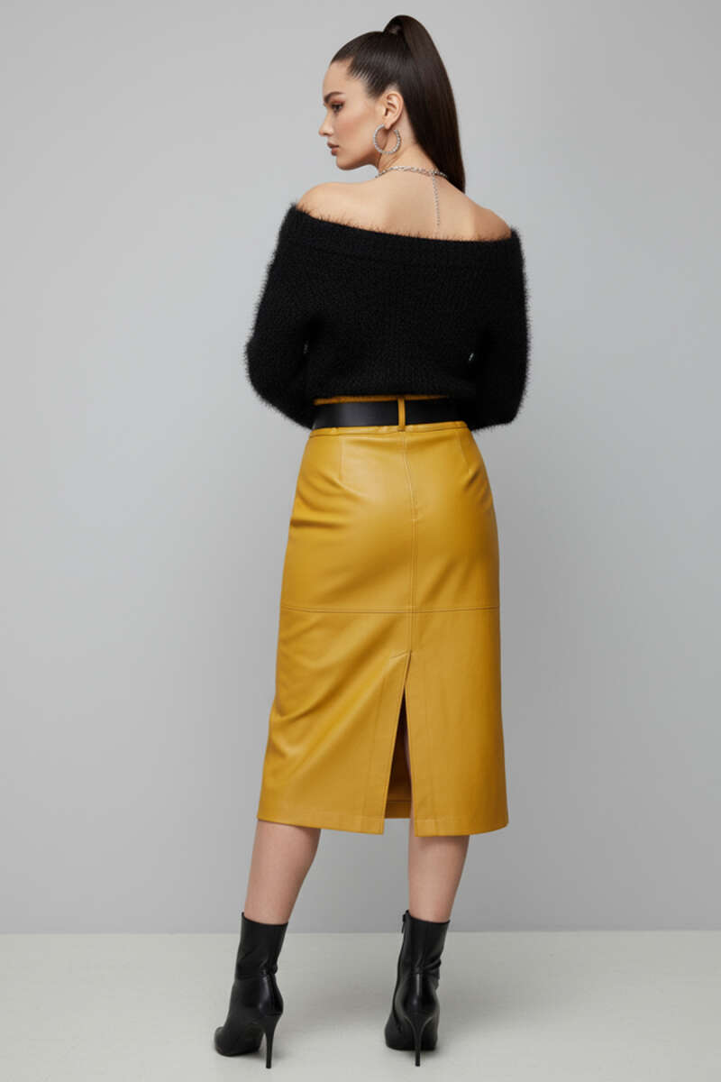 Boat-Neck Fuzzy Sweater - Black