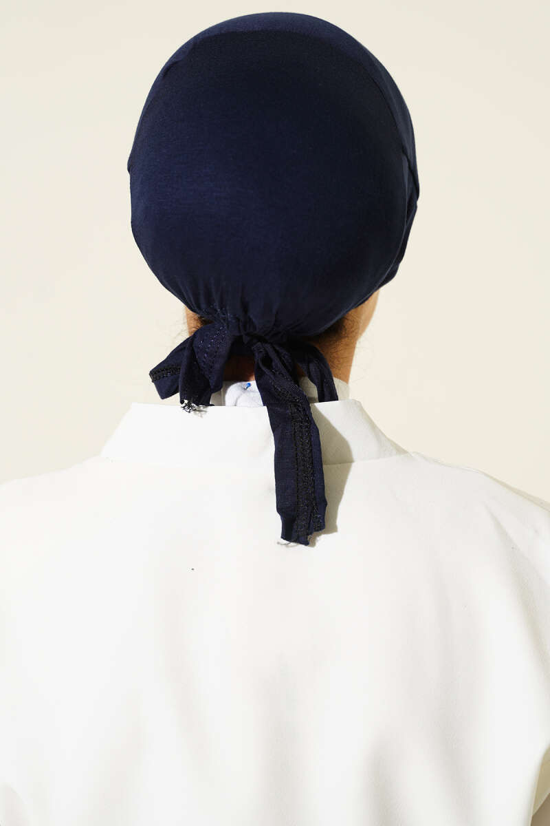 Non-Slip Silicone Tie-Back Underscarf - Navy