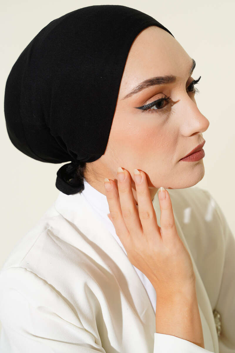 Non-Slip Silicone Tie-Back Underscarf - Black
