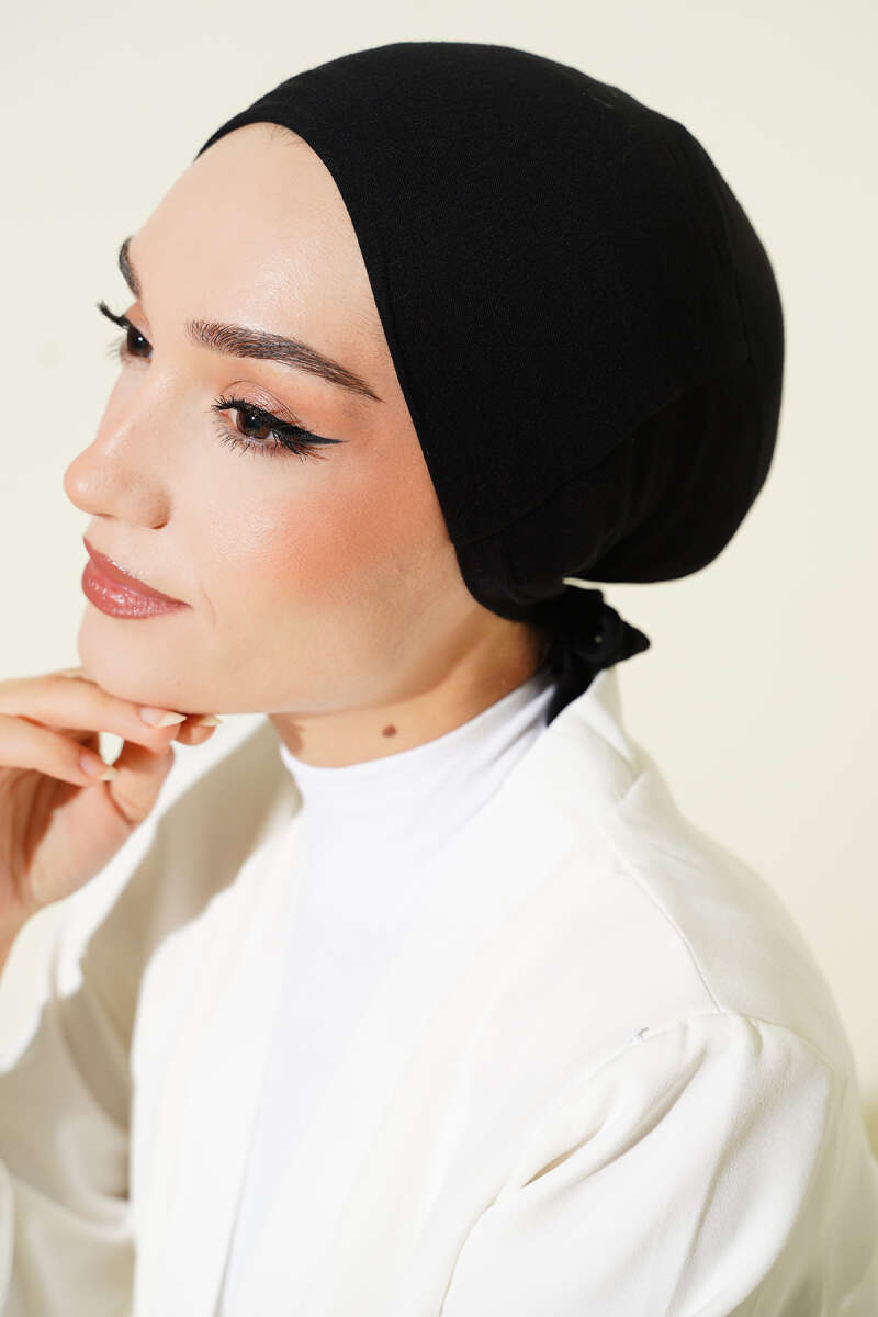 Non-Slip Silicone Tie-Back Underscarf - Black