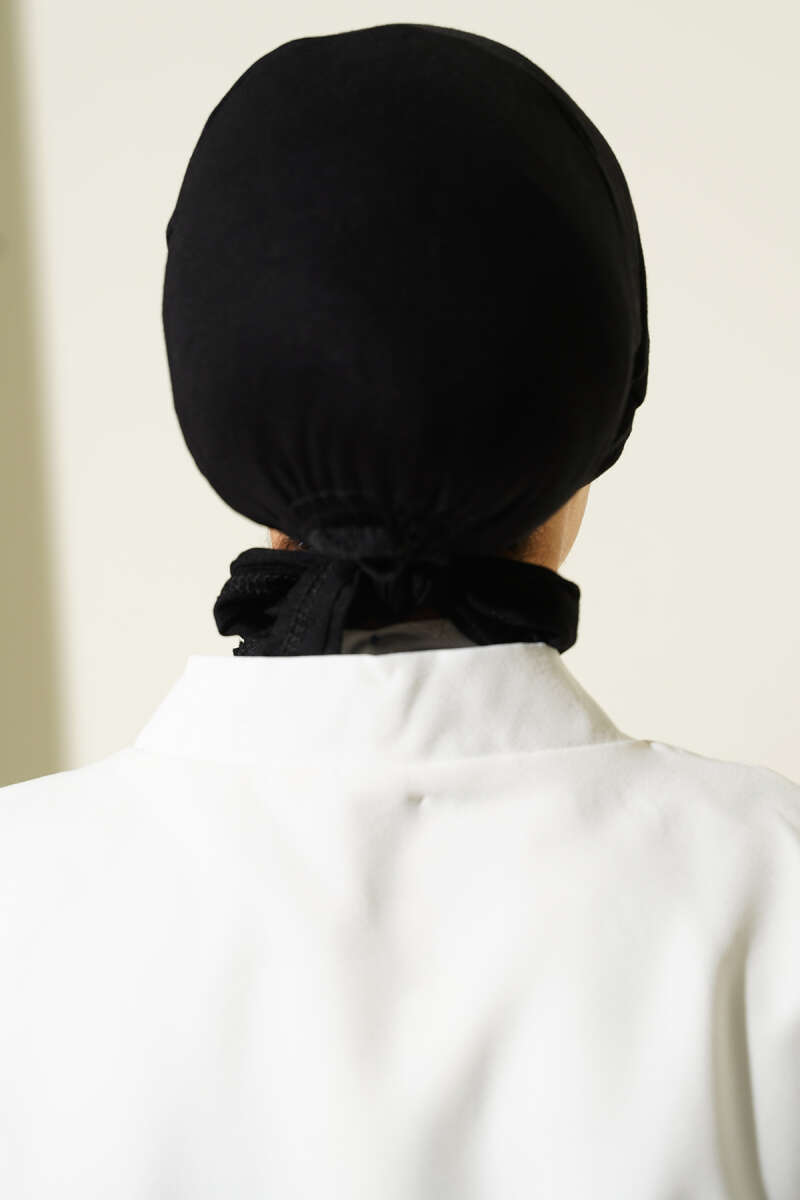 Non-Slip Silicone Tie-Back Underscarf - Black