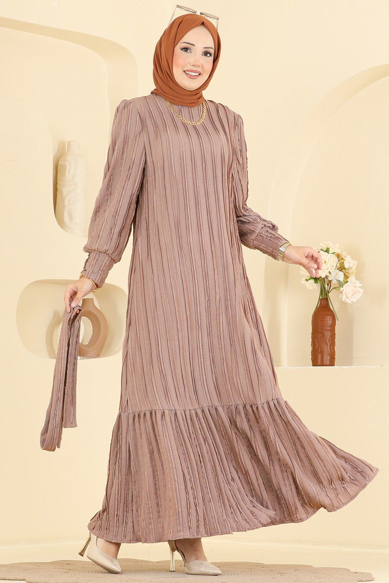 Belted Amazon Knit Dress - Mink