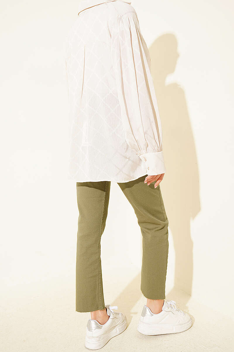 Belted Cropped Slim-Leg Jeans - Khaki
