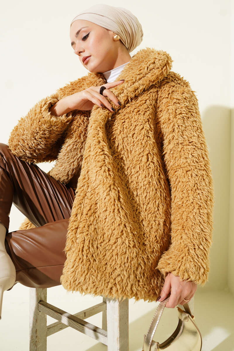 Belted Teddy Coat - Latte
