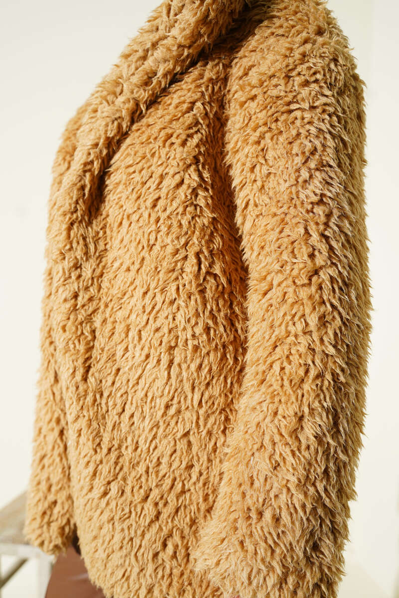 Belted Teddy Coat - Latte