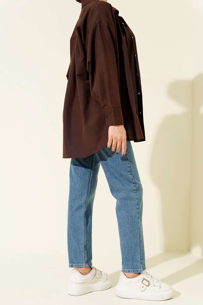 Belted Mom Jeans - Light Blue