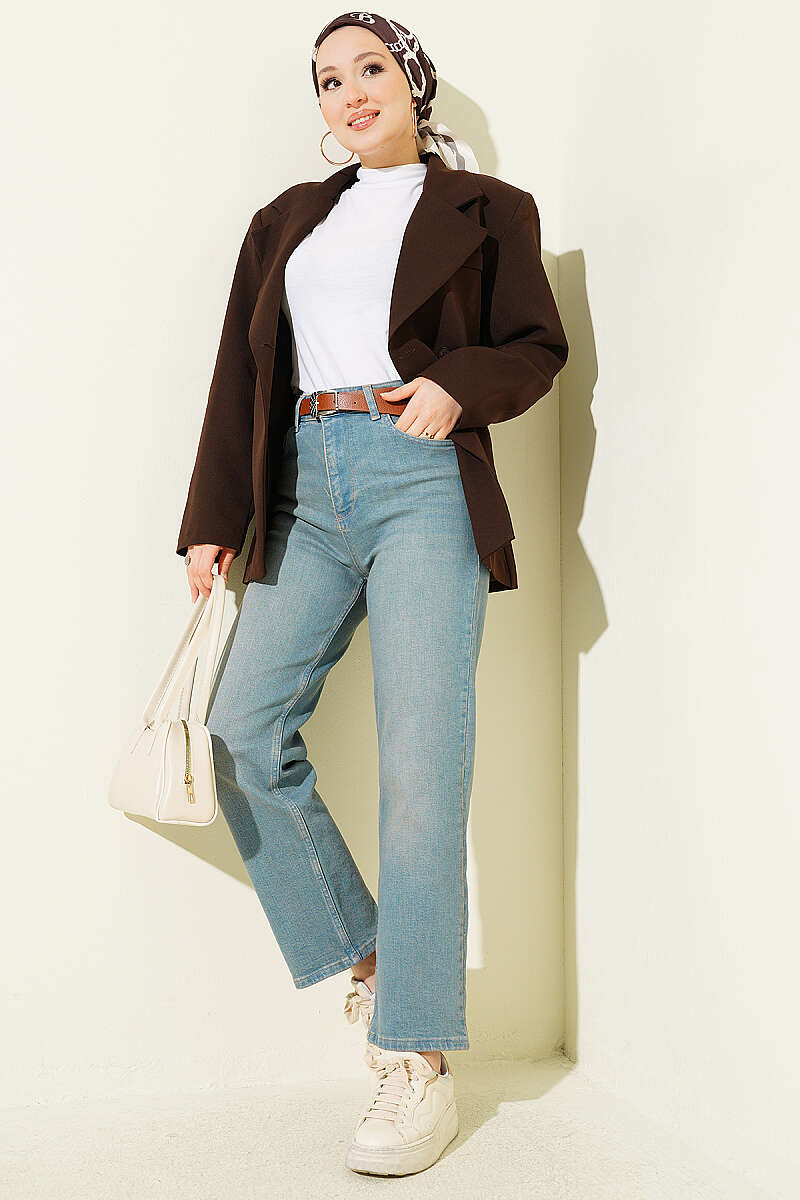 Belted Mom Jeans - Light Tint