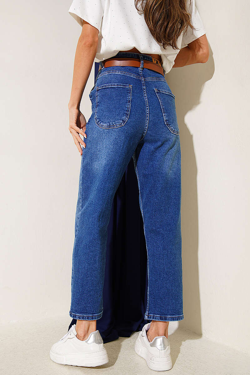 Belted Mom Jeans - Blue