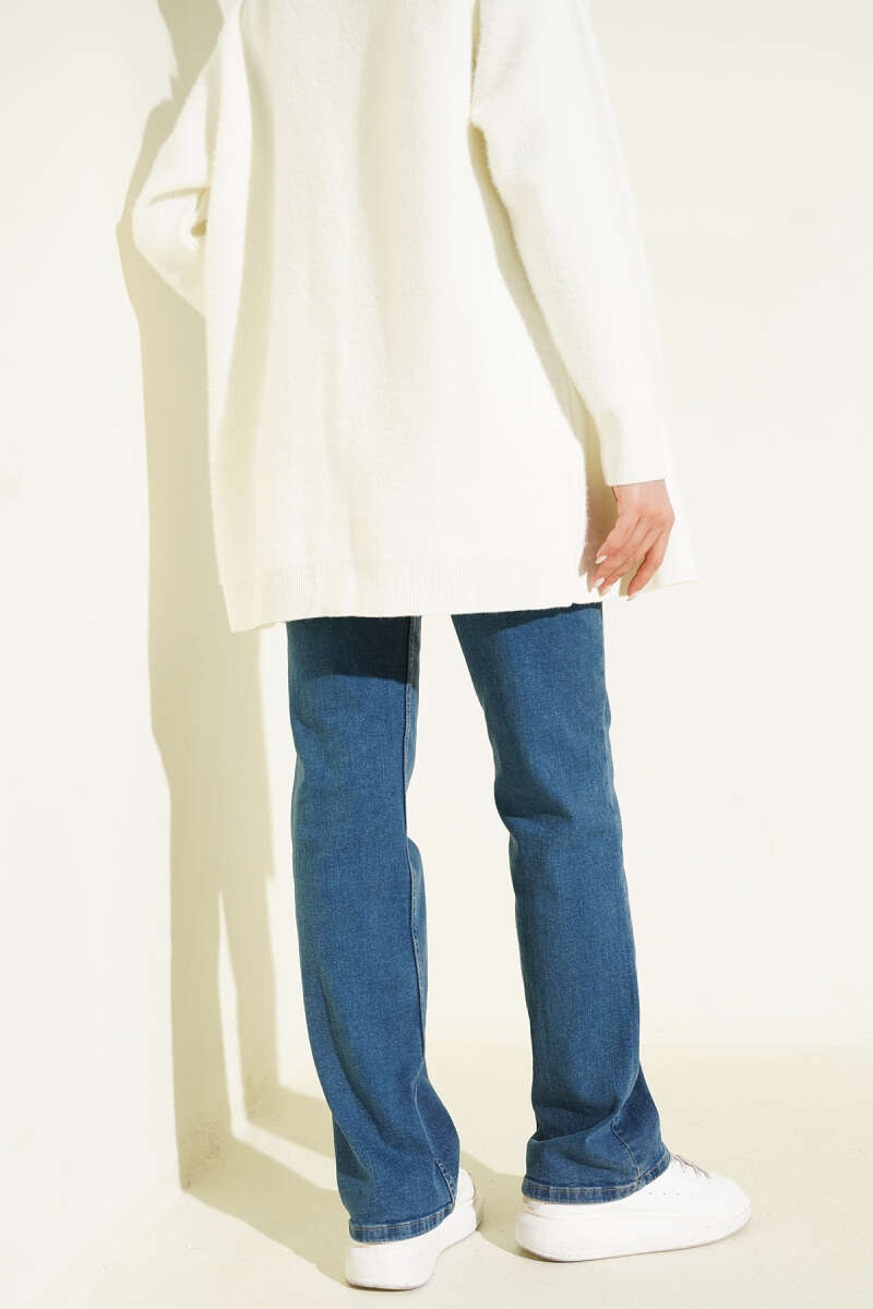Belted Denim Palazzo Pants - Tinted Wash