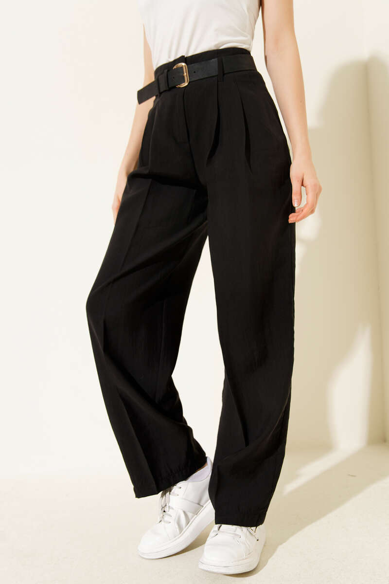 Belted Dart Pants - Black