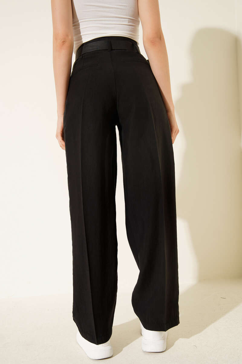 Belted Dart Pants - Black
