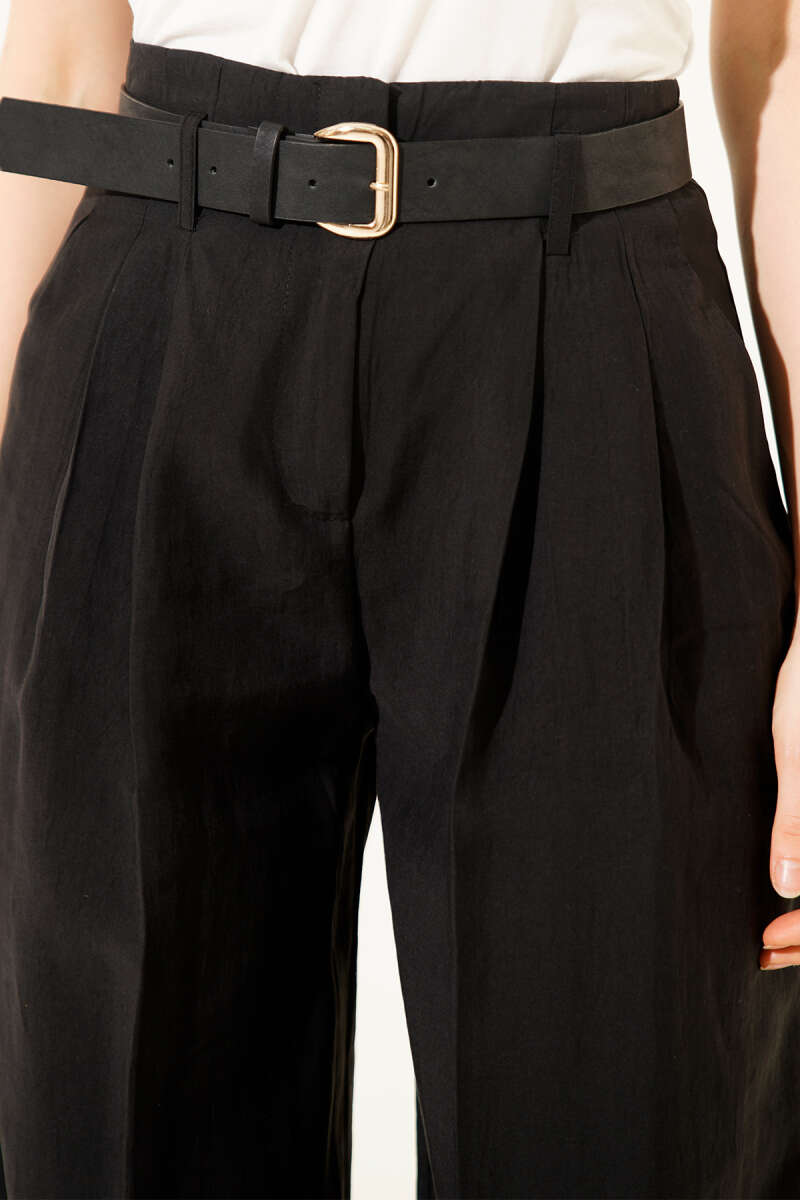 Belted Dart Pants - Black