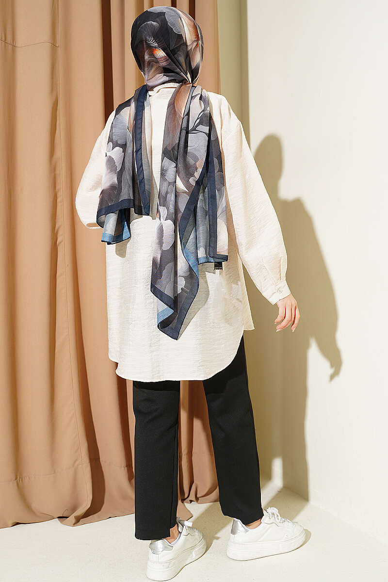 Self-Floral Pattern Shirt - Stone
