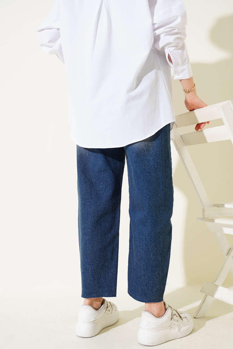 Cropped Baggy-Fit Jeans - Tinted Wash
