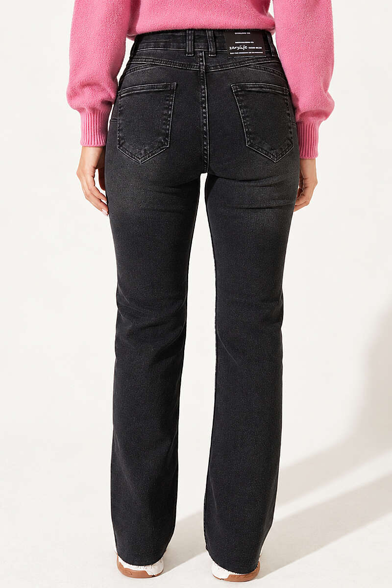 Raw-Hem Palazzo Trousers - Charcoal