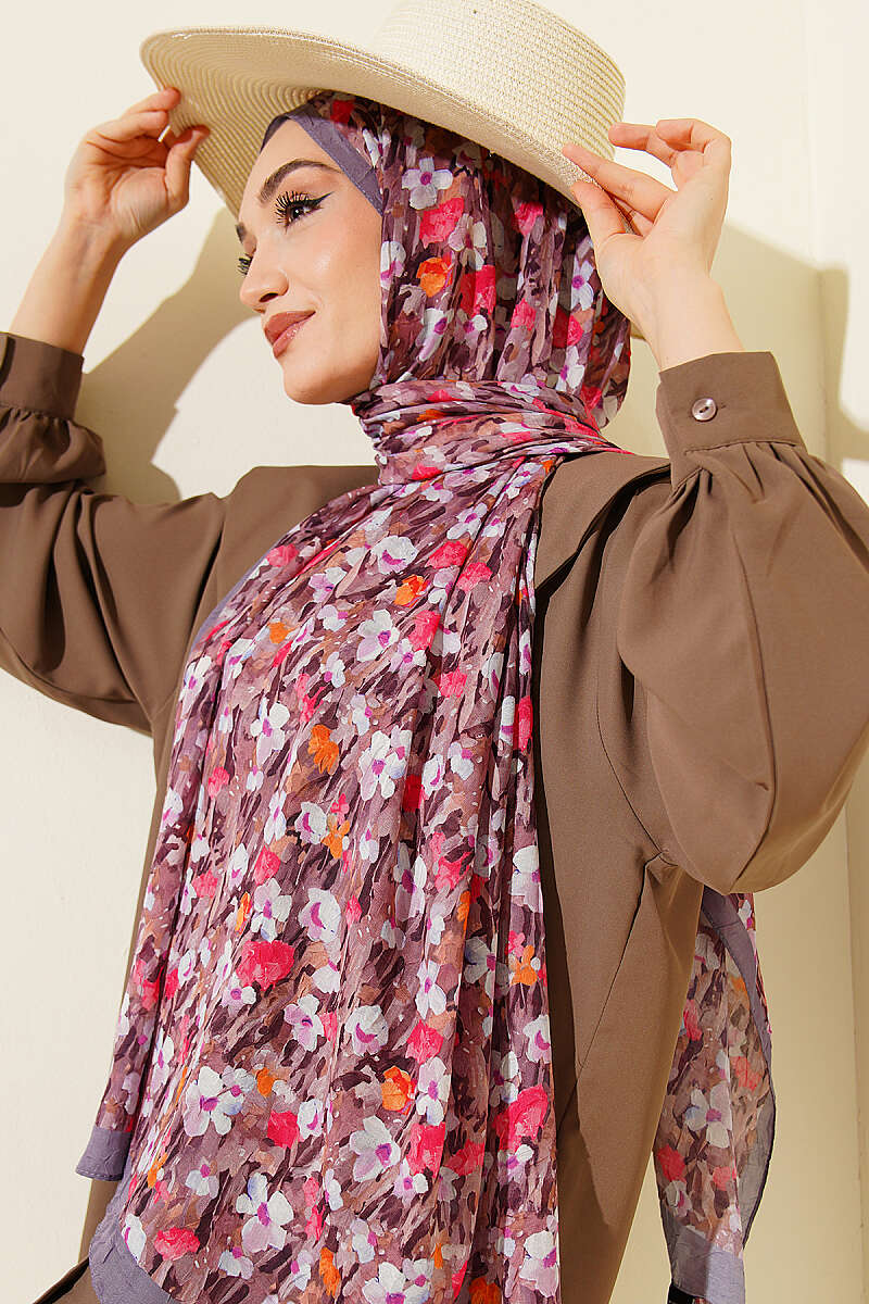 Wildflower Bamboo Crinkle Shawl - Slate Grey