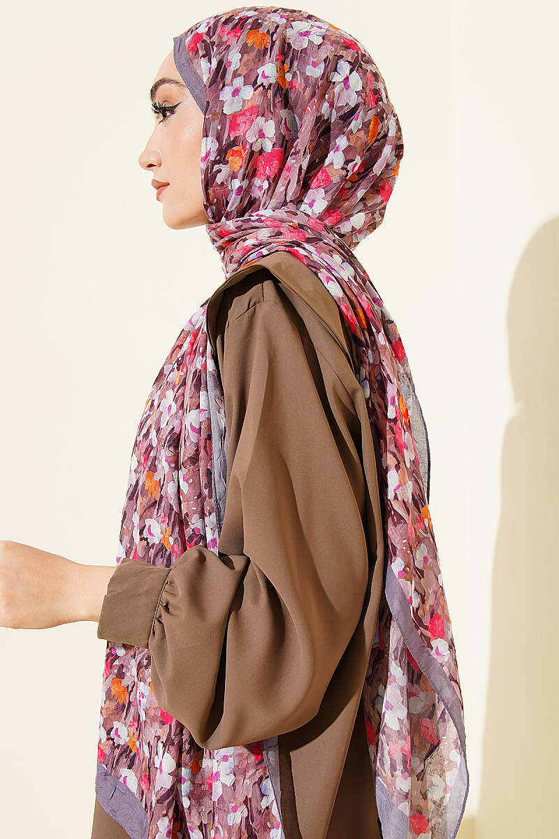 Wildflower Bamboo Crinkle Shawl - Slate Grey