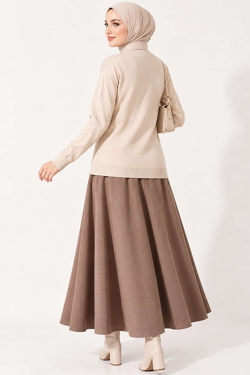 Cherry Embroidered Mercerised Cardigan - Stone