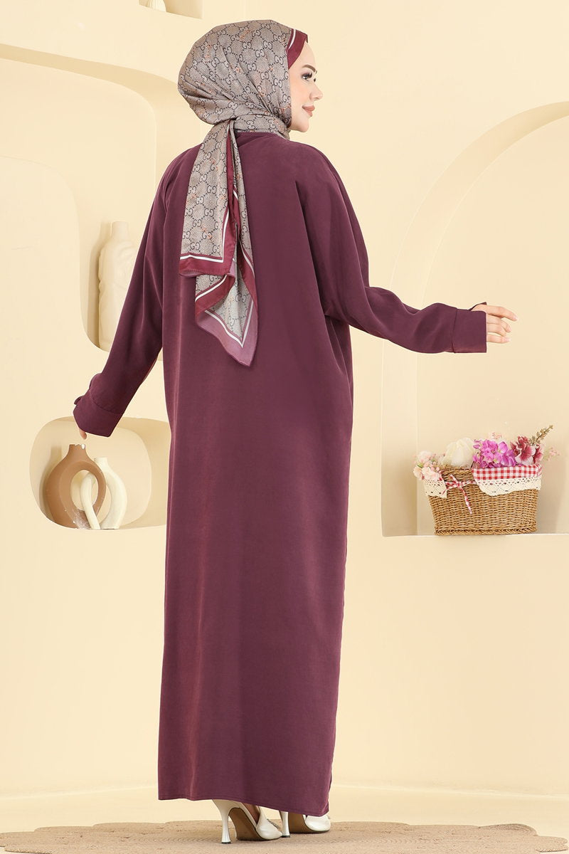 Two-Piece Set with Necklace Detail - Burgundy