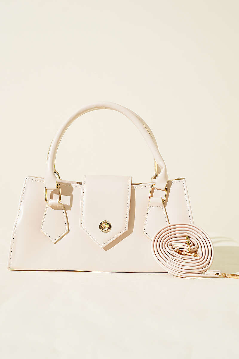 Top-Handle Magnetic Flap Bag - Bone