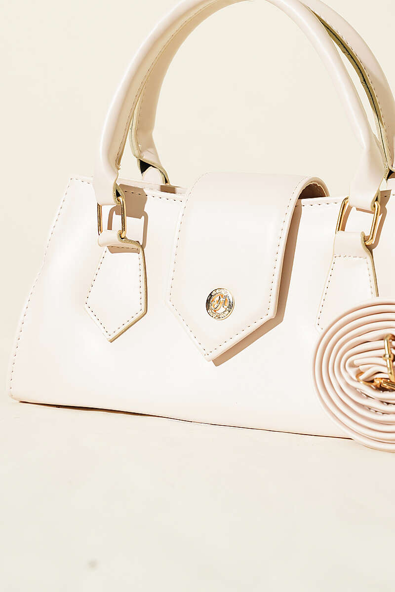 Top-Handle Magnetic Flap Bag - Bone