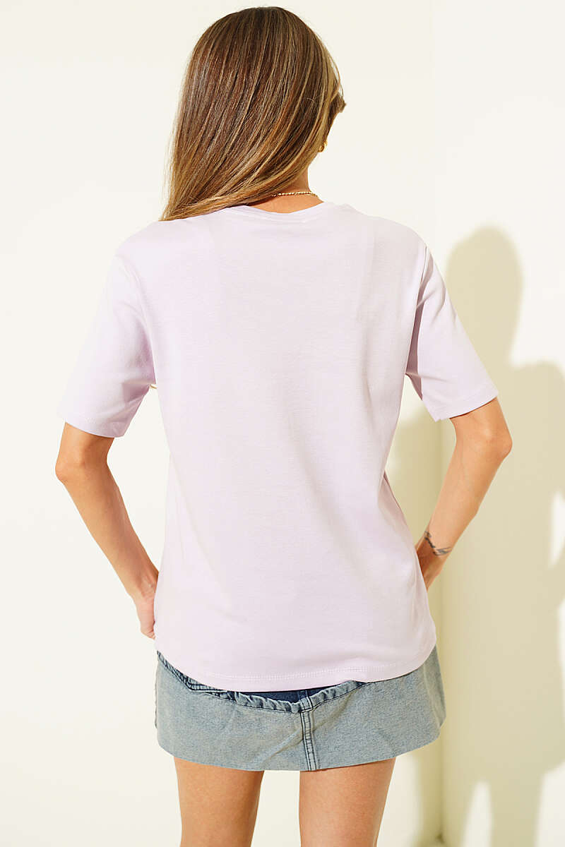 Ribbon Guipure T-Shirt - Lilac