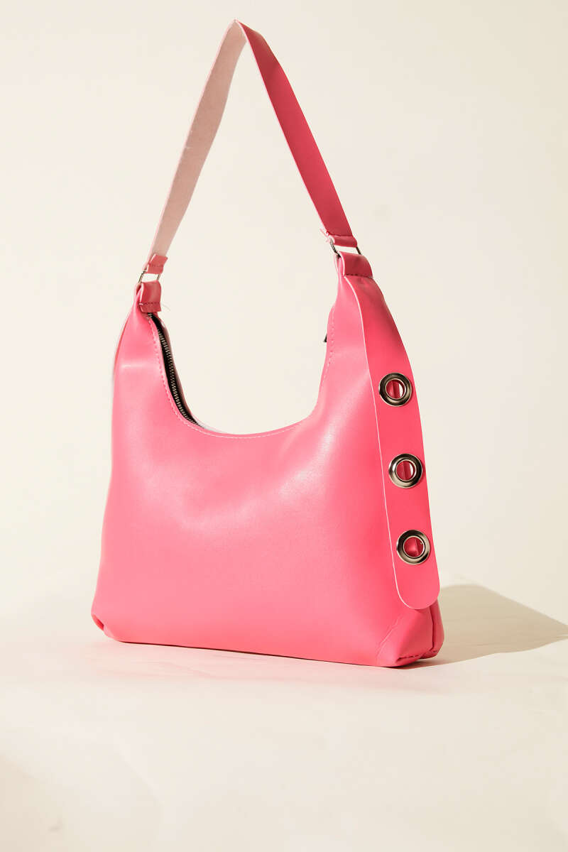 Bag with Eyelet Detail - Fuchsia