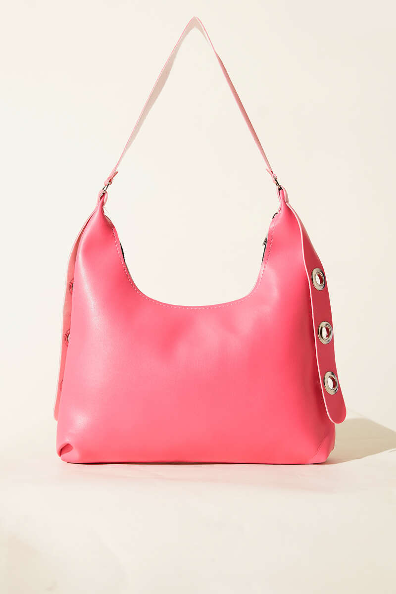 Bag with Eyelet Detail - Fuchsia