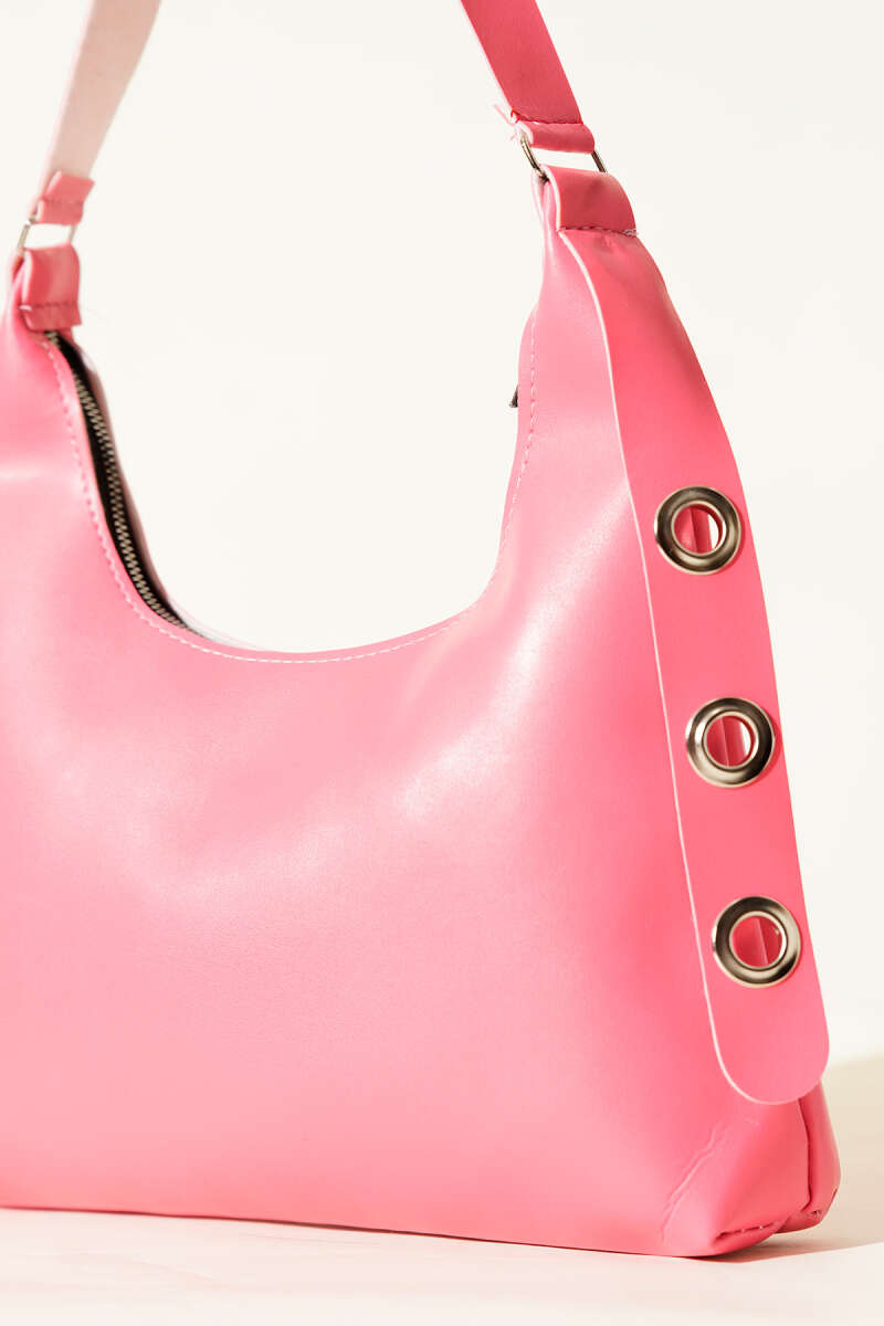 Bag with Eyelet Detail - Fuchsia