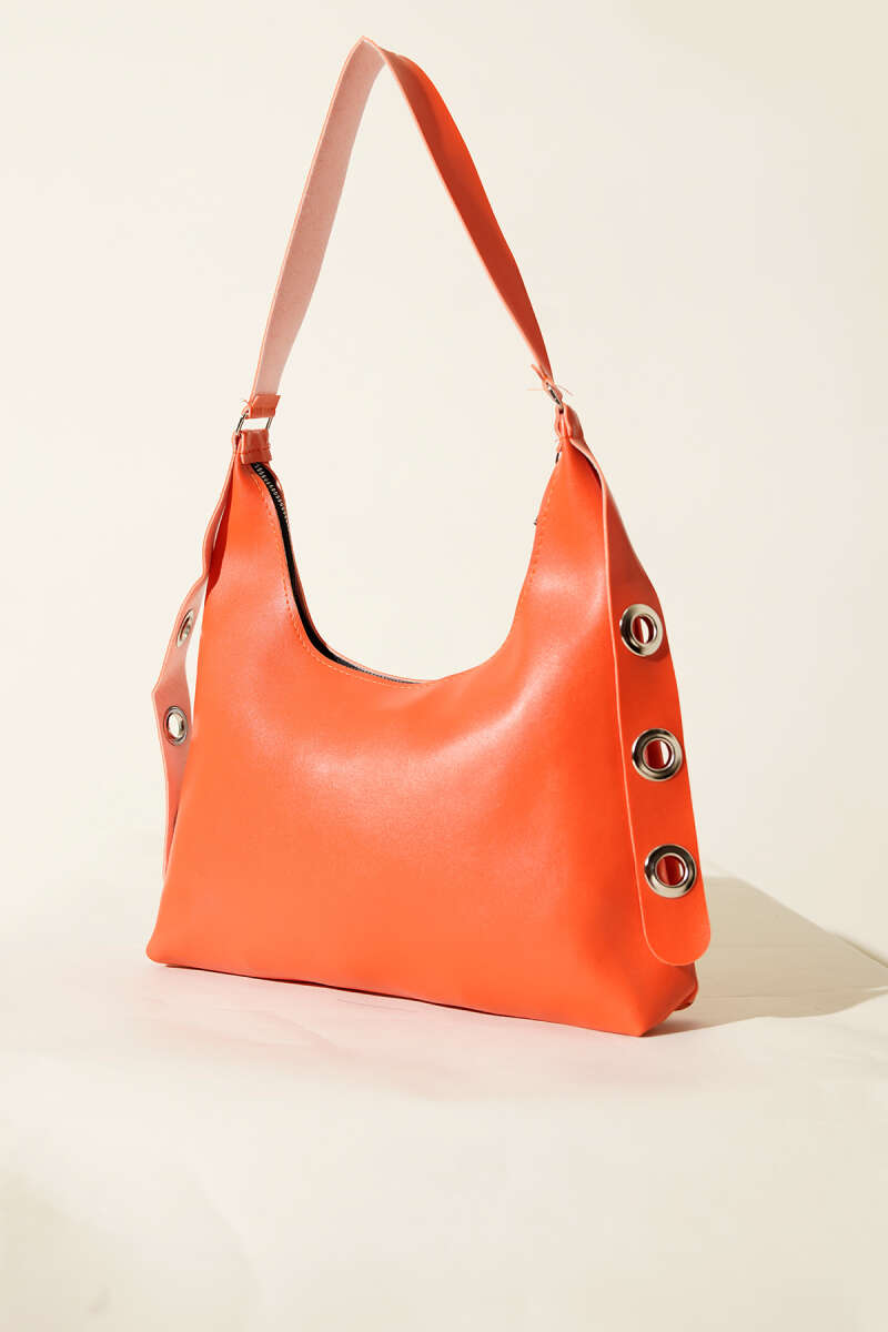 Bag with Eyelet Detail - Orange