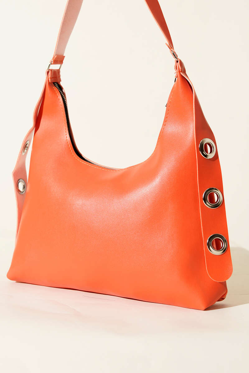 Bag with Eyelet Detail - Orange