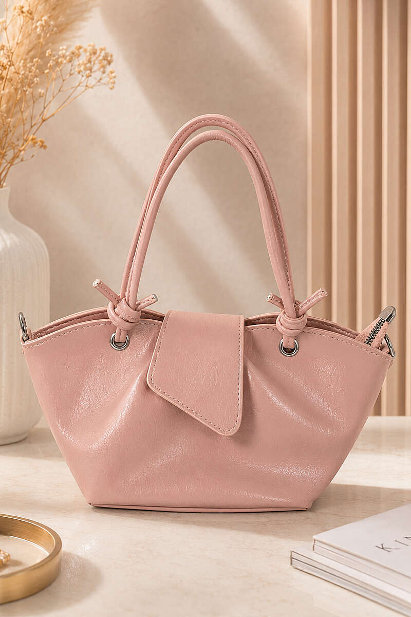 Magnetic Bag with Eyelet Detail - Powder