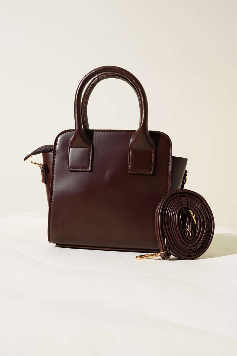 Box Handbag - Brown