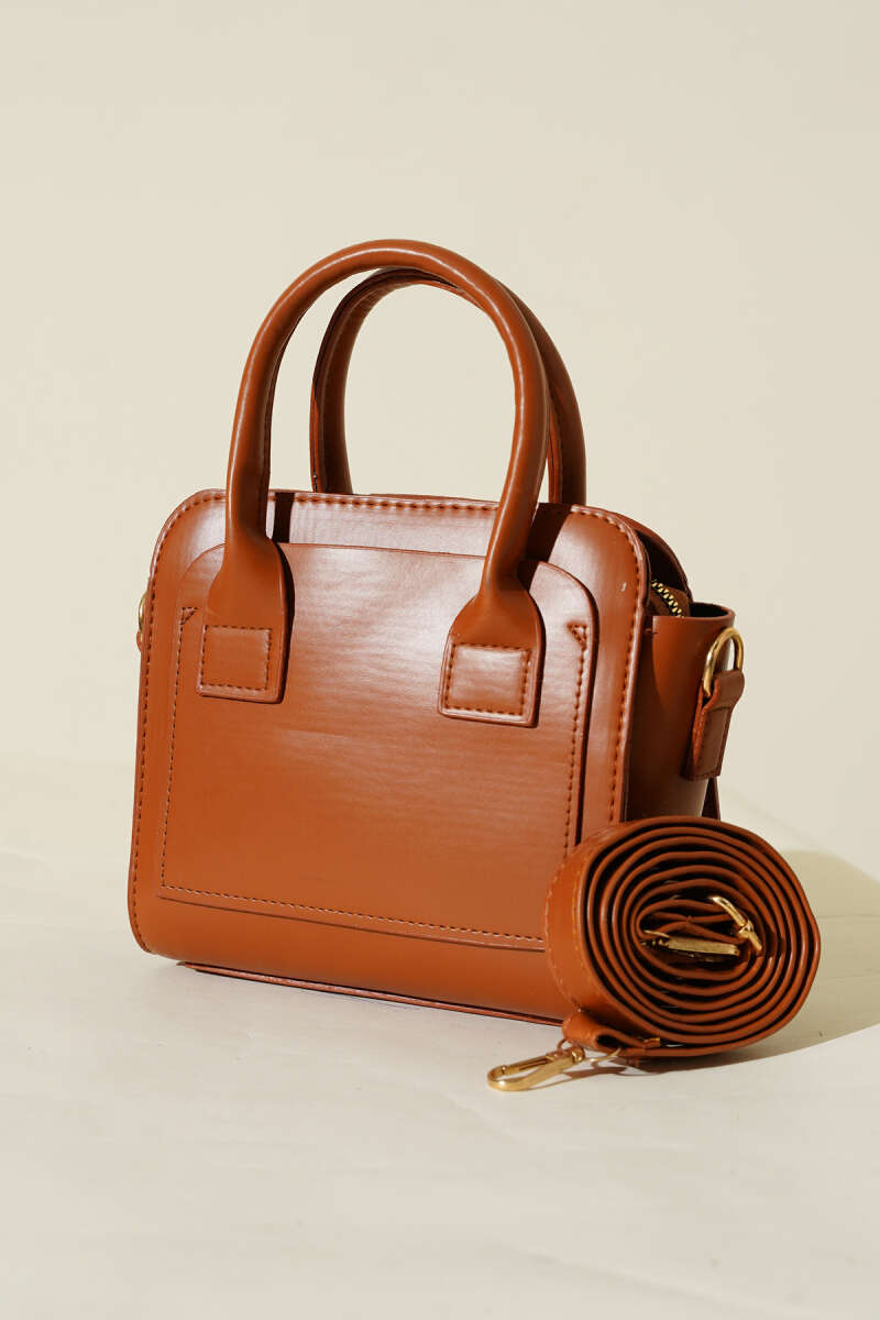 Box Handbag - Tan
