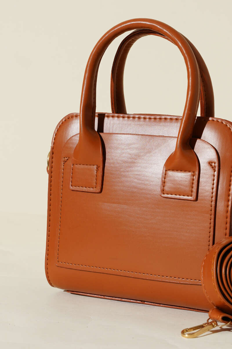 Box Handbag - Tan