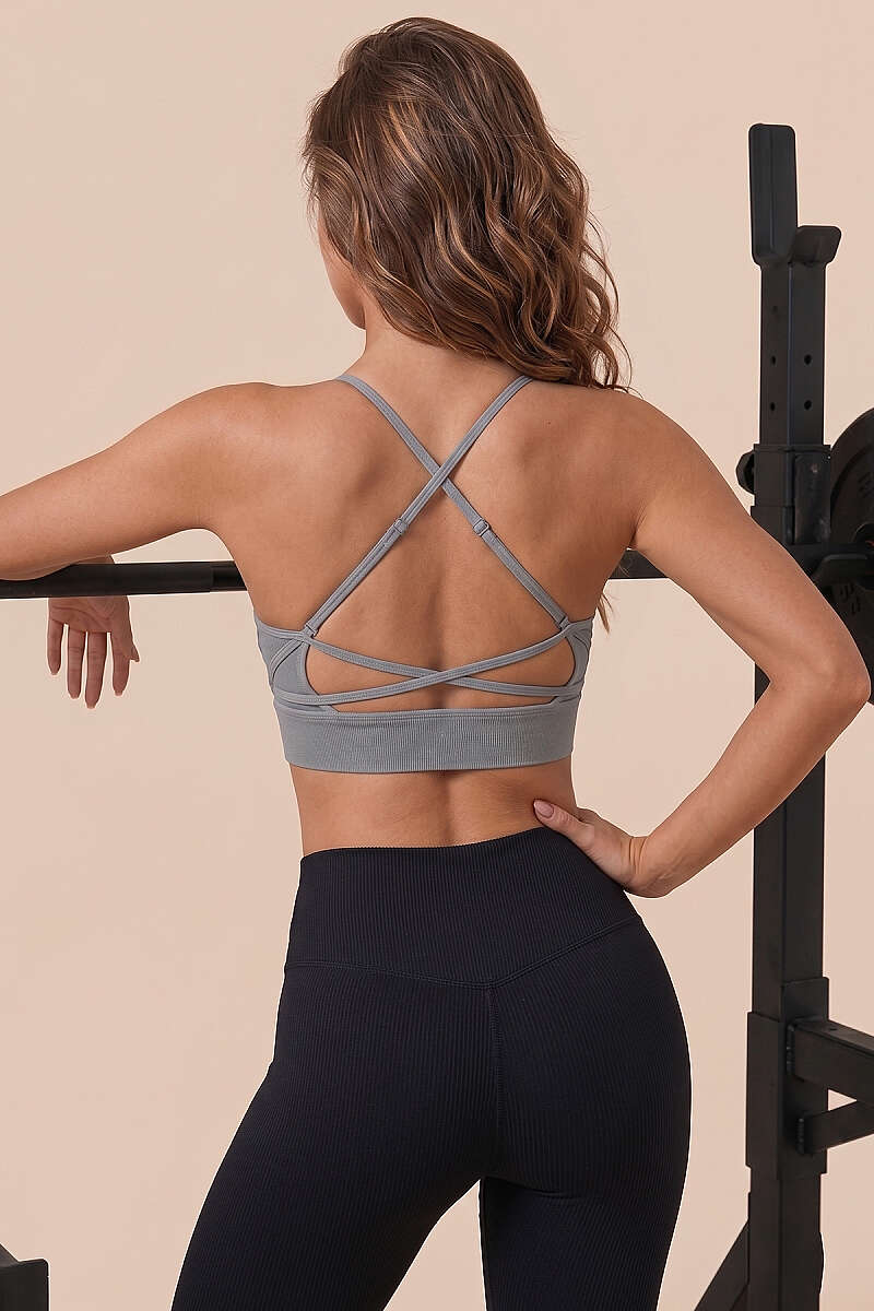 Elastic-Strap Bustier - Grey