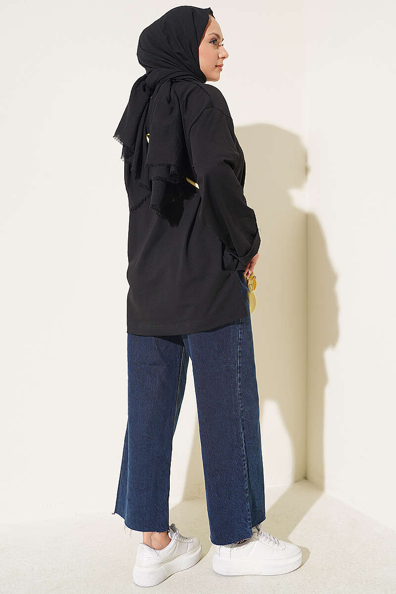 Laser-Cut Jeans with Pockets - Navy