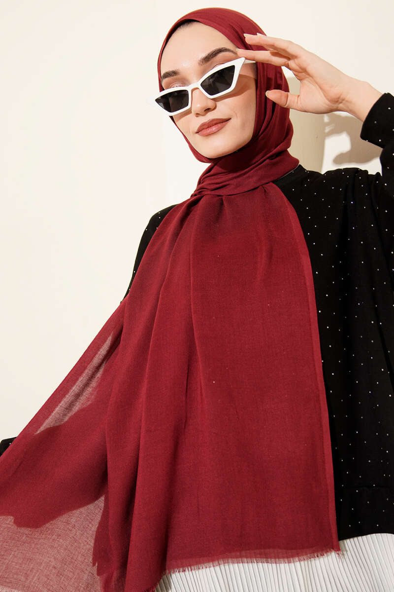 Liora Cotton Shawl - Burgundy