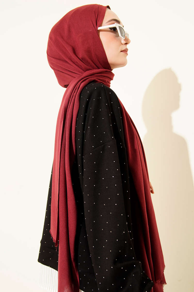 Liora Cotton Shawl - Burgundy