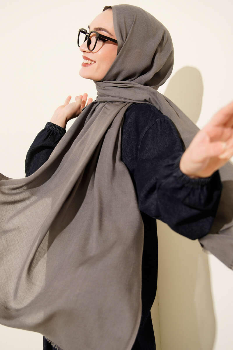 Liora Cotton Shawl - Smoke Grey