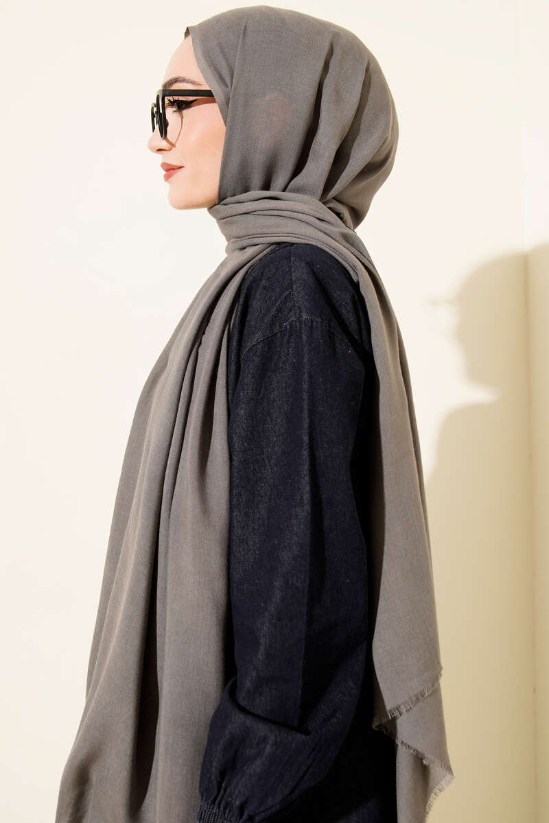 Liora Cotton Shawl - Smoke Grey